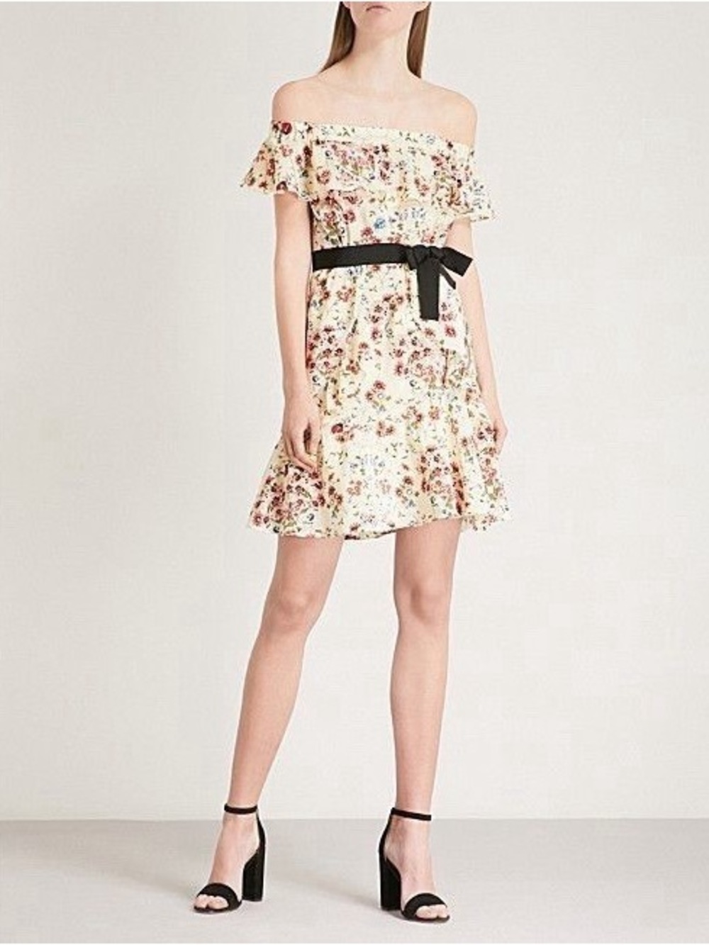 Maje Rinora Botanical Off-the-Shoulder Dress